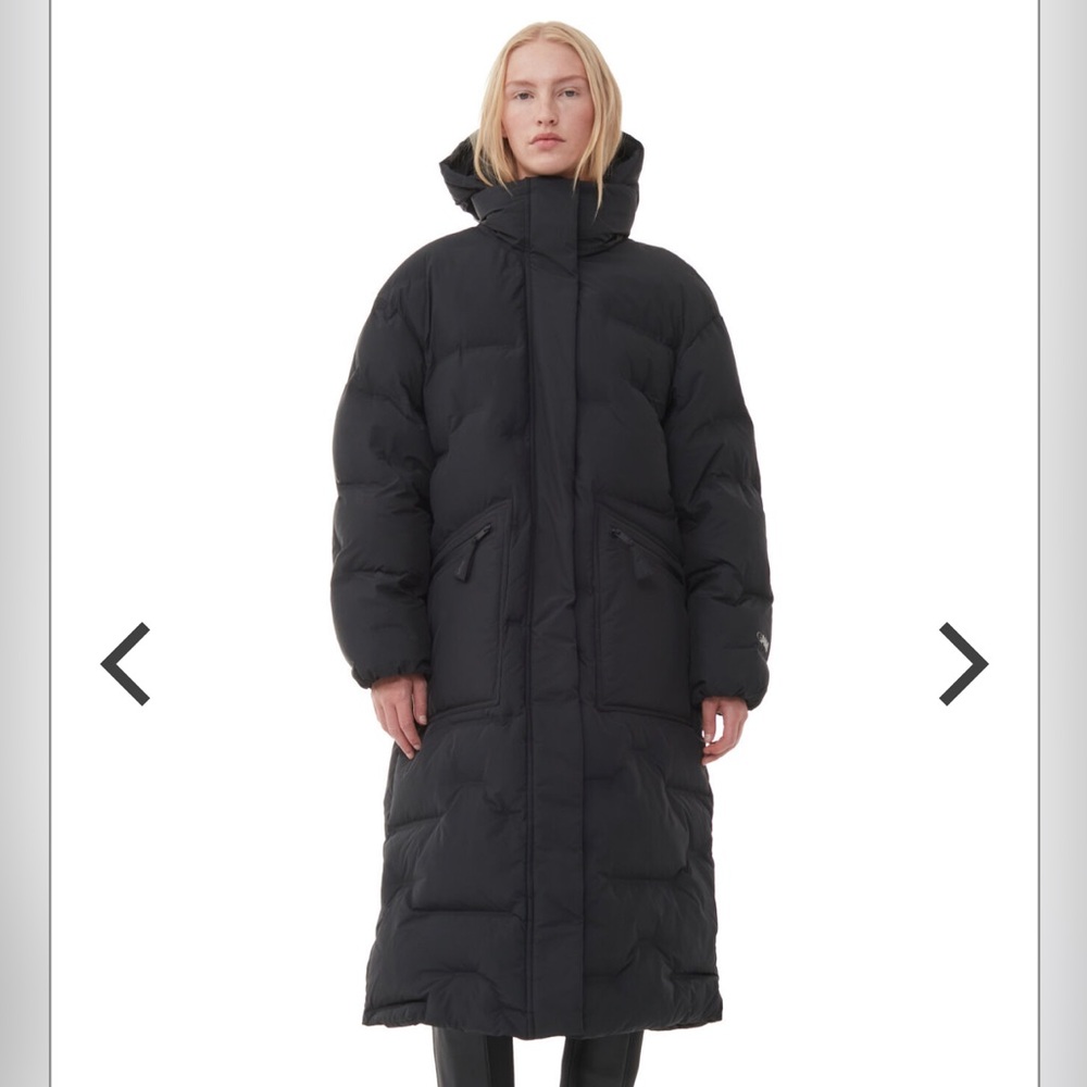 BRAND NEW GANNI BLACK HOODED PUFFER